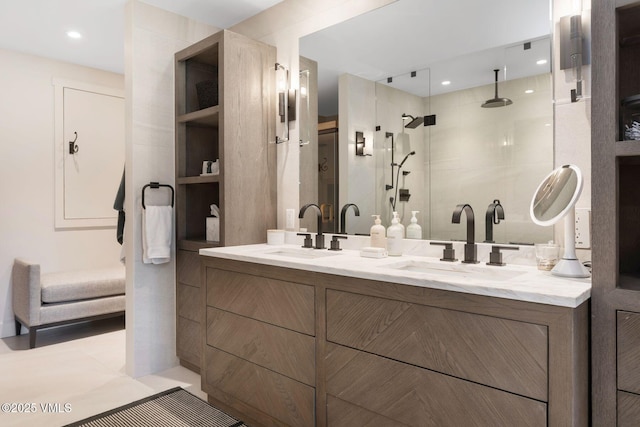 114 Mission Pl, Edwards, CO 81632 - bathroom with vanity, tile patterned flooring, and walk in shower