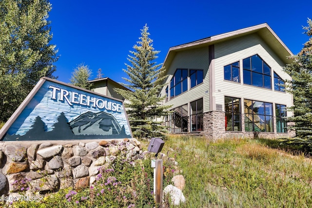 view of community sign