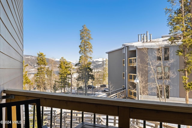 balcony with a mountain view