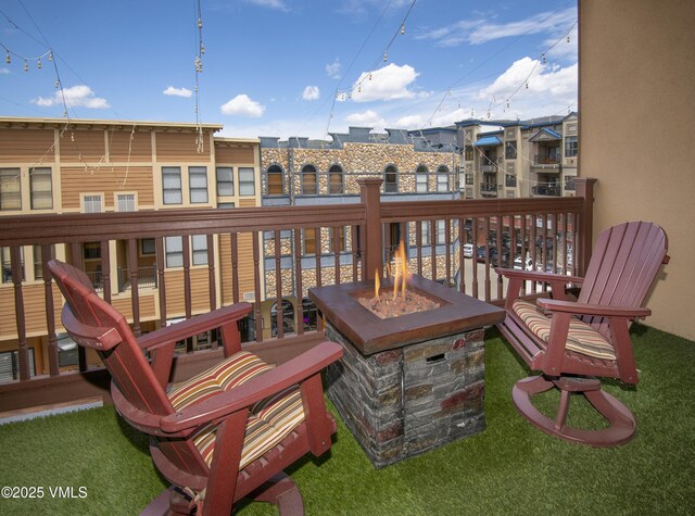 295 Main St Unit R-306, Edwards, CO 81632 - balcony featuring an outdoor fire pit