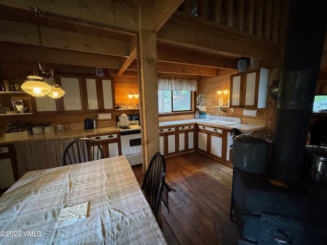 1234 6th St, Eagle, CO 81631 - dining room with wood walls and dark wood finished floors