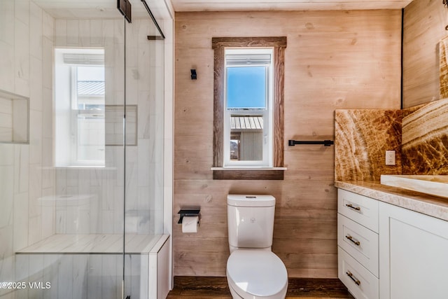 329 River Frontage Rd Unit 18, Silt, CO 81652 - bathroom with a stall shower, vanity, and toilet