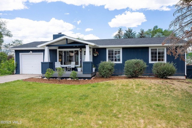 349 Whiting Rd, Eagle, CO 81631 - single story home with a garage, covered porch, a front yard, and driveway