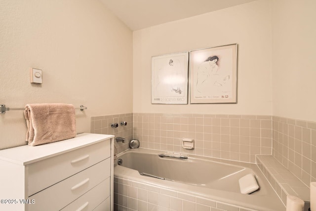 full bathroom featuring a garden tub