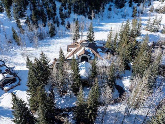 view of snowy aerial view