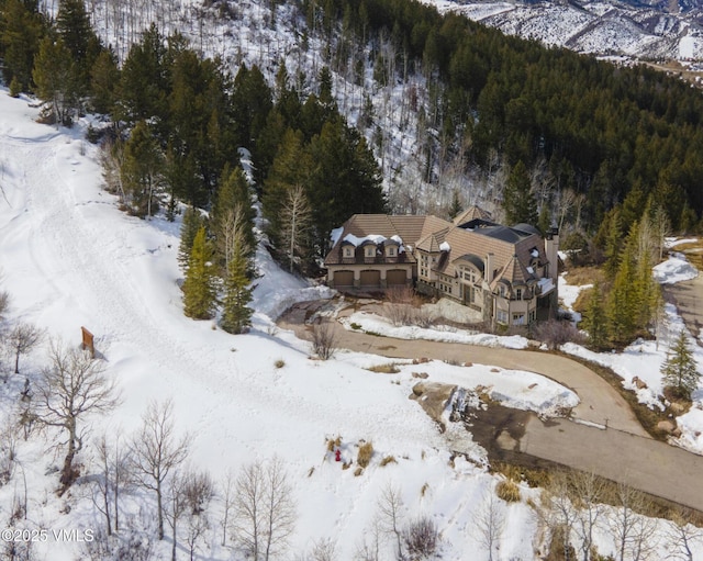 460 El Mirador Rd, Edwards, CO 81632 - snowy aerial view with a forest view