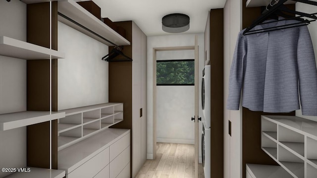 spacious closet with light wood-style flooring