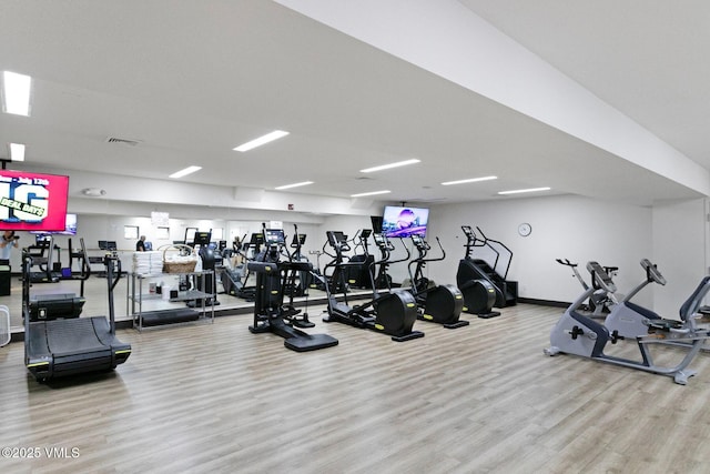 4610 Vail Racquet Club Dr Unit 2, Vail, CO 81657 - workout area with wood finished floors and baseboards