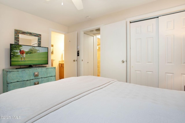 4610 Vail Racquet Club Dr Unit 2, Vail, CO 81657 - bedroom with a closet and a ceiling fan