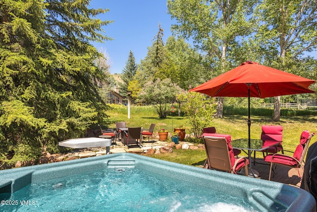 20 Hereford Rd, Edwards, CO 81632 - view of swimming pool featuring a lawn and outdoor dining area