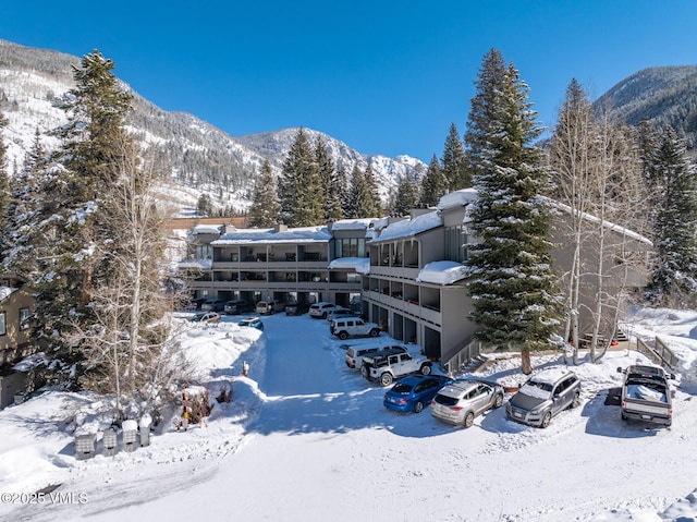 exterior space with a mountain view