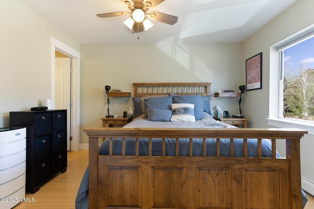 1303 Crazy Horse Cir Unit 1303, Edwards, CO 81632 - bedroom featuring light wood-style floors and ceiling fan