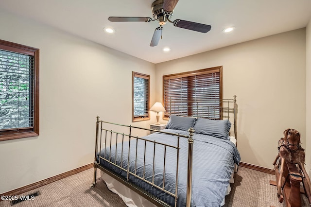 803 June Creek Rd, Edwards, CO 81632 - carpeted bedroom with baseboards, recessed lighting, and ceiling fan