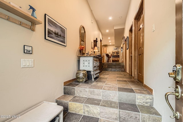 803 June Creek Rd, Edwards, CO 81632 - corridor featuring stone tile floors and recessed lighting