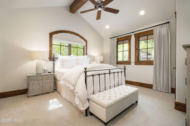 80 Mountain Retreat Ct, Edwards, CO 81632 - bedroom featuring baseboards, light colored carpet, recessed lighting, and ceiling fan