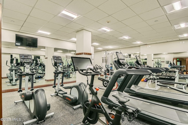 1234 Westhaven Cir Unit A-71, Vail, CO 81657 - workout area with a drop ceiling