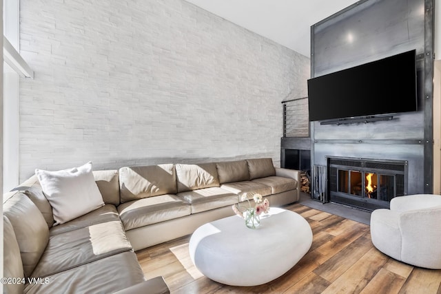 living room featuring wood-type flooring