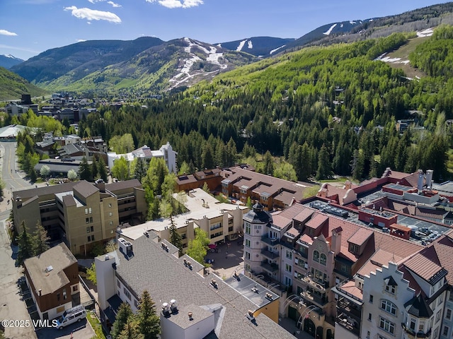 531 E Lionshead Cir Unit 303, Vail, CO 81657 - bird's eye view of a mountain backdrop and a heavily wooded area
