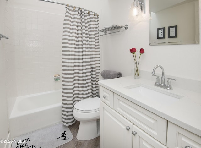 4480 Timber Falls Ct Unit 1507, Vail, CO 81657 - bathroom featuring vanity, toilet, shower / tub combo, and wood finished floors