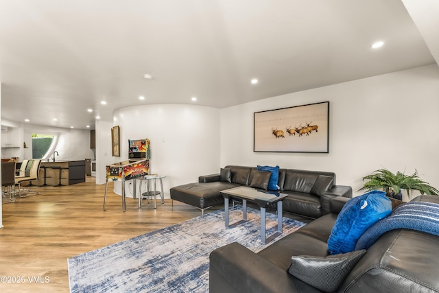 2940 Basingdale Blvd Unit 2, Vail, CO 81657 - living room featuring light wood-style floors and recessed lighting