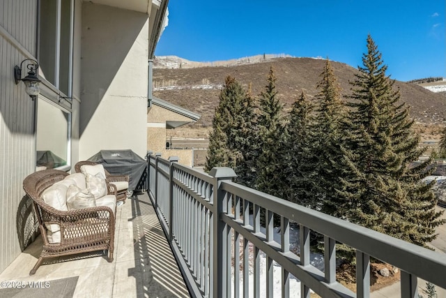 balcony with a mountain view