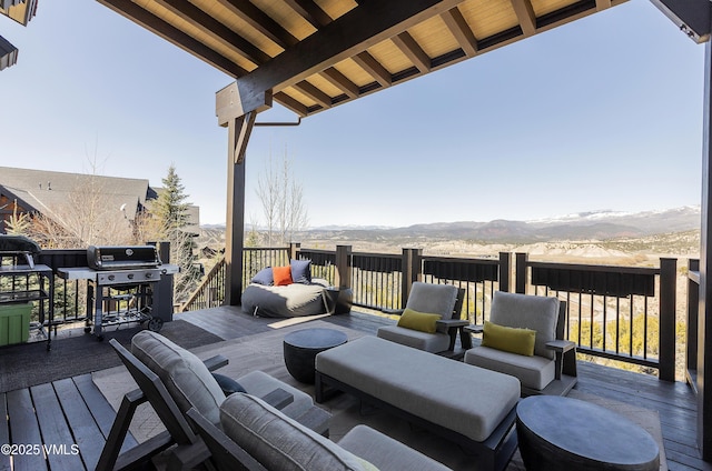 2682 E Haystacker Dr, Eagle, CO 81631 - deck with area for grilling and a mountain view