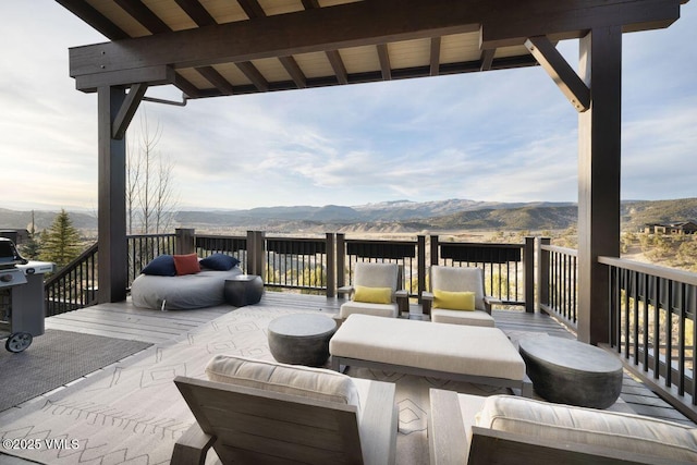2682 E Haystacker Dr, Eagle, CO 81631 - wooden deck with a mountain view and grilling area