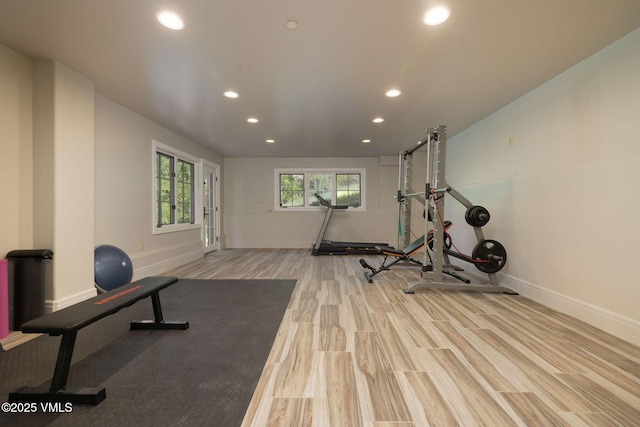 1724 Paintbrush, Avon, CO 81620 - exercise room with recessed lighting and light wood-style floors