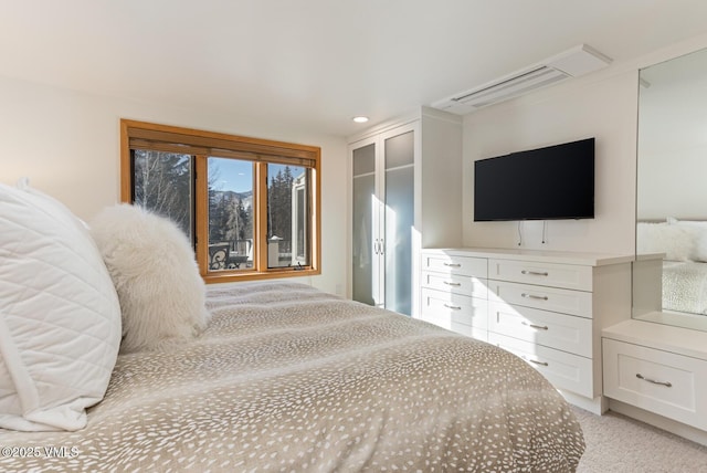 carpeted bedroom featuring a closet