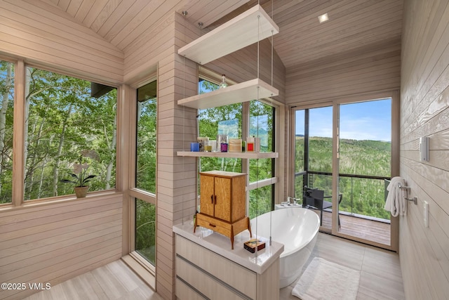 1268 Paintbrush, Avon, CO 81620 - sunroom with wooden ceiling and lofted ceiling