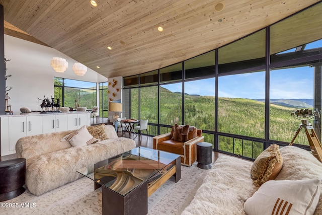 1268 Paintbrush, Avon, CO 81620 - sunroom with lofted ceiling and a mountain view