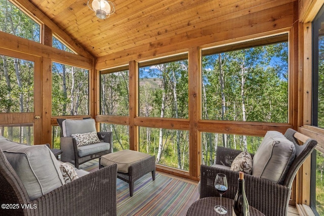 225 Eagle Crest Rd, Edwards, CO 81632 - sunroom featuring vaulted ceiling, outdoor lounge area, and plenty of natural light