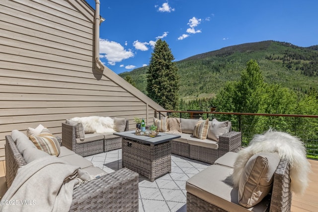 5074 Main Gore Dr S Unit B, Vail, CO 81657 - view of patio / terrace with outdoor lounge area and a mountain view