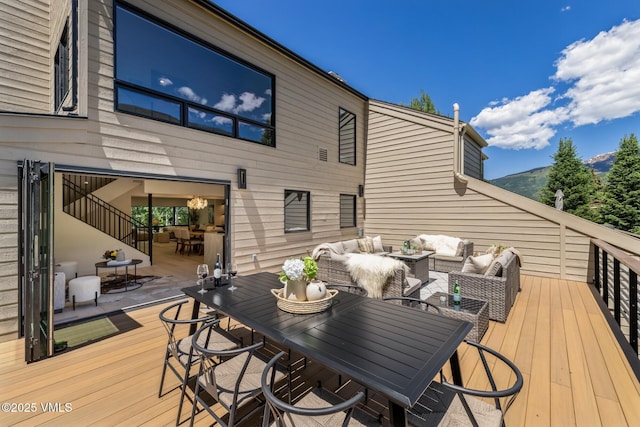 5074 Main Gore Dr S Unit B, Vail, CO 81657 - deck with an outdoor living space and outdoor dining area