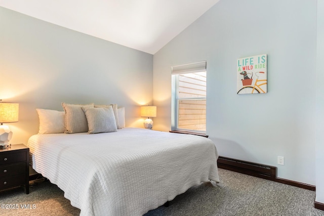 89 Columbine Cir Unit 2, Avon, CO 81620 - carpeted bedroom with a baseboard radiator and lofted ceiling