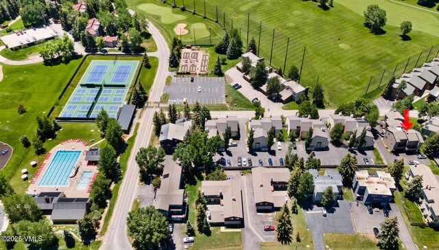 89 Columbine Cir Unit 2, Avon, CO 81620 - aerial view of residential area with a golf course and a pool area