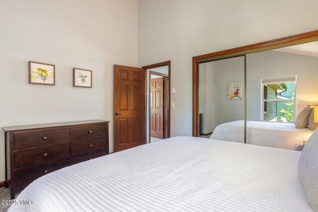 89 Columbine Cir Unit 2, Avon, CO 81620 - bedroom with a closet and high vaulted ceiling