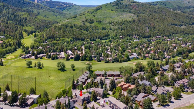 89 Columbine Cir Unit 2, Avon, CO 81620 - aerial view of residential area with a forest and a mountain backdrop