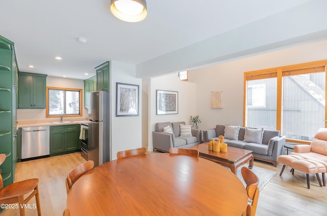 1610 Buffehr Creek Rd Unit A-22, Vail, CO 81657 - dining space with light wood-style flooring and recessed lighting
