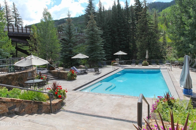 660 Lionshead Pl Unit 29, Vail, CO 81658 - community pool with a patio area and a forest view