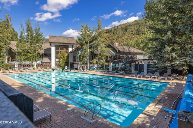 view of pool featuring a patio area