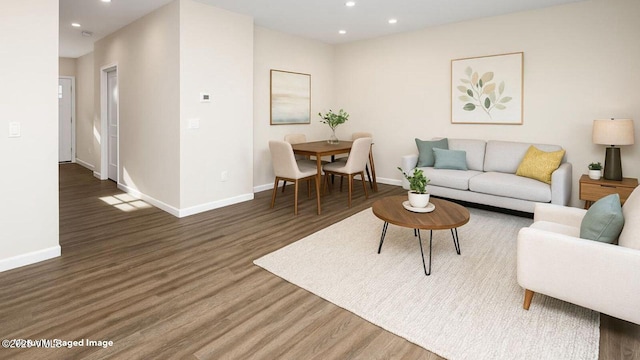 804 Chickadee Ln, Gypsum, CO 81637 - living area featuring recessed lighting, wood finished floors, and baseboards