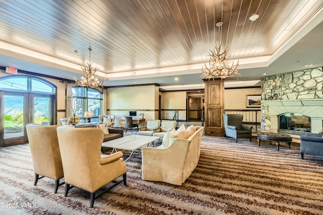 1120 Village Rd Unit 306, Beaver Creek, CO 81620 - common area with a wainscoted wall and wooden ceiling