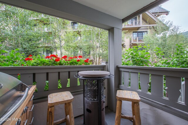 balcony with a grill