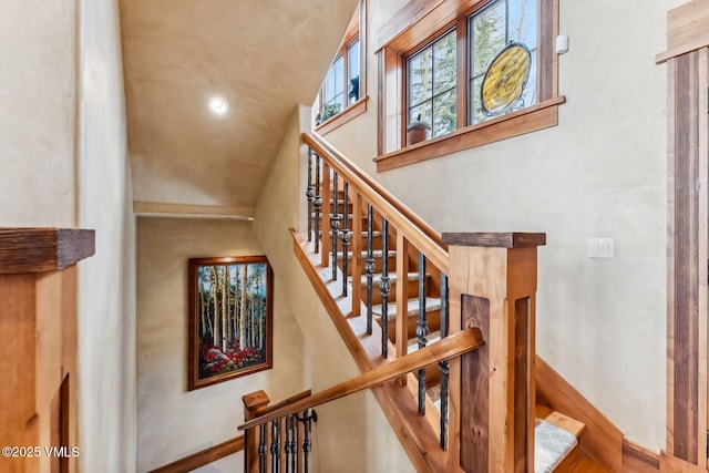 102 Village Walk, Beaver Creek, CO 81620 - stairway with baseboards and recessed lighting