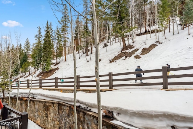 102 Village Walk, Beaver Creek, CO 81620 - yard covered in snow with fence