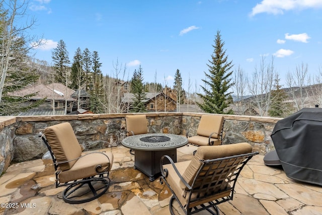 102 Village Walk, Beaver Creek, CO 81620 - view of patio / terrace with an outdoor fire pit and grilling area