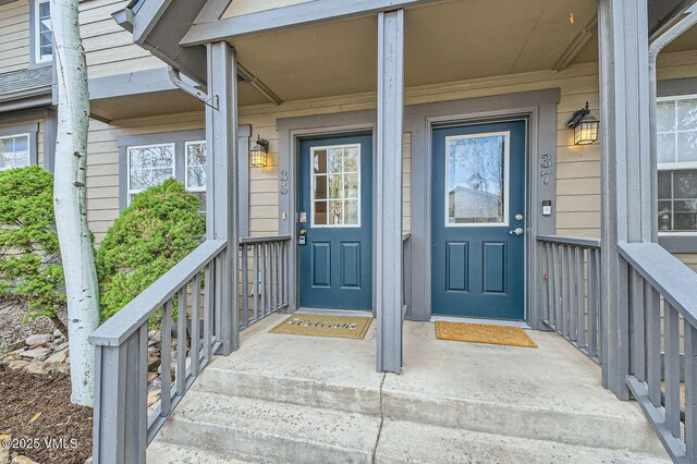 35 Chelsea Ct Unit 9, Eagle, CO 81631 - doorway to property featuring covered porch