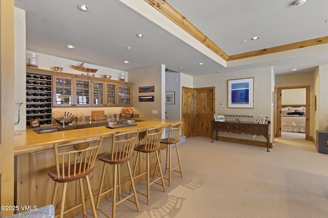 50 Bermuda Dr, Edwards, CO 81632 - bar featuring recessed lighting, light colored carpet, and indoor wet bar