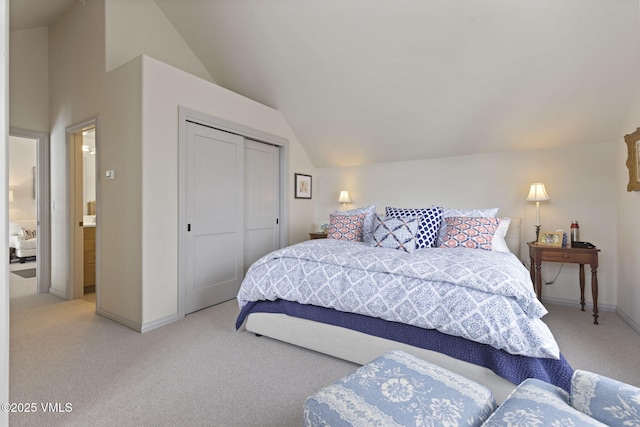 50 Bermuda Dr, Edwards, CO 81632 - bedroom with a closet, baseboards, carpet, and lofted ceiling